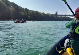 Passing through the Swellies, from Gallows Point, To Plas Newydd