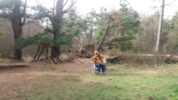 Mam in Newborough Forest being silly (her default)