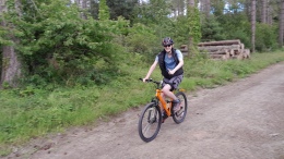 Jacob Cycling in Newborough Forest