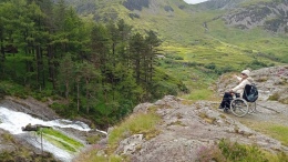 Even in a wheelchair, she's at home in the mountains