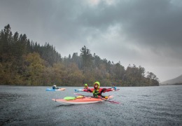 Llynnau Mymbyr in icy rain - Photo by Karl Midlane.