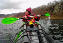 Turning around on Llyn Dinas