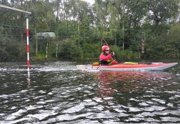Playing in the slalom on Llyn Padarn