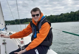 Jacob Sailing on the Menai Strait with SEAS All Afloat.