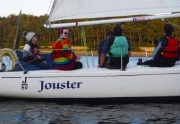 Sailing on the Menai Strait with SEAS All Afloat, in a J80 named Jouster